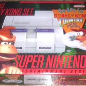 Super Nintendo SNES System - Video Game Console - Donkey Kong Bundle