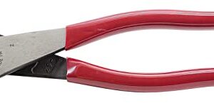 Klein Tools D228-8 Pliers, Made in USA, Diagonal Cutting Pliers with Short Jaw and Beveled Knives, High-Leverage Color-Coded Wire Cutters, 8-Inch