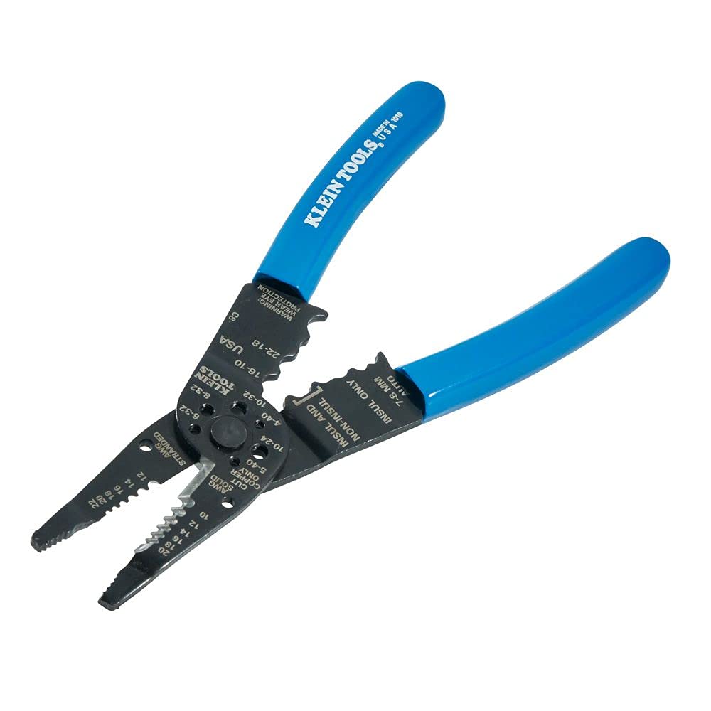 Klein Tools 1010 Multi Tool Long Nose Wire Cutter, Made in USA, Wire Crimper, Stripper and Bolt Cutter Multi-Purpose Electrician Tool, 8-Inch Long