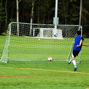 Franklin Sports Competition Soccer Goal - Steel Backyard Soccer Goal with All Weather Net - Includes 6 Ground Stakes - 12'x6' Soccer Goal - Silver