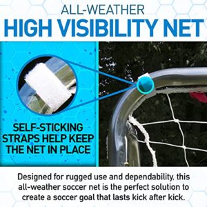 Franklin Sports Competition Soccer Goal - Steel Backyard Soccer Goal with All Weather Net - Includes 6 Ground Stakes - 12'x6' Soccer Goal - Silver