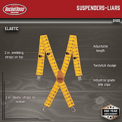 Bucket Boss - Liar’s Suspenders, Belts & Suspenders (61100), Yellow (Yardstick)