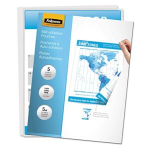 fellowes self-adhesive letter laminating pouches ,5 pack (52205)