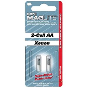 Maglite Replacement Lamps for 2-Cell AA Mini Flashlight, 2-Pack