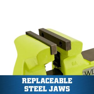 Wilton High-Vis Safety Bench Vise, 5" Jaw Width, 5-1/4" Jaw Opening, 3-3/4" Throat (Model 1550)