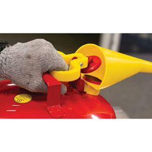 Eagle 5 Gallon Type I Red Safety Gas Can for Gasoline with Flame Arrester, Self-Closing Lid, and F-15 Funnel, Made in the USA, Galvanized Steel Flammable Storage Can, UI50FS