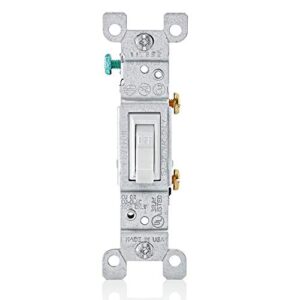 leviton 1451-2wm 15 amp, 120 volt, toggle framed single-pole ac quiet switch, residential grade, grounding, 10-pack, white