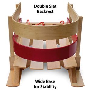 Flexible Flyer Baby Pull Sled. Wood Toddler to-Boggan. Wooden Sleigh for Kids