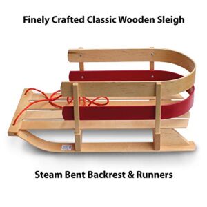 Flexible Flyer Baby Pull Sled. Wood Toddler to-Boggan. Wooden Sleigh for Kids