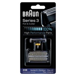 braun 5000/6000fc- xp 31b flex integral foil/cutterblock replacement pack, black