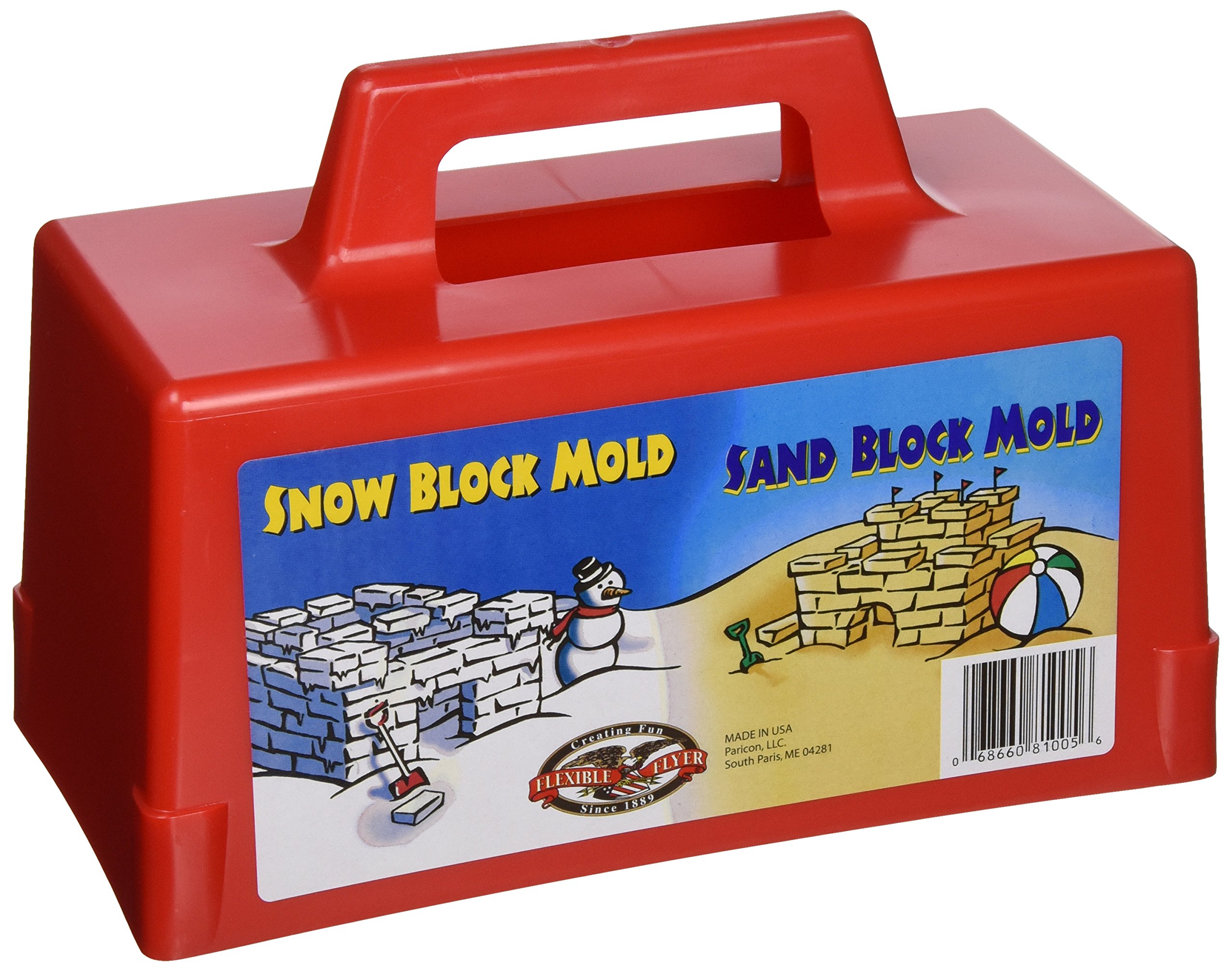 Flexible Flyer Snow Fort Building Block, Sand Castle Mold, Beach Toy Brick Form, 1 mold (605)