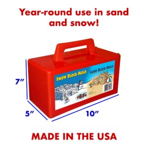 Flexible Flyer Snow Fort Building Block, Sand Castle Mold, Beach Toy Brick Form, 1 mold (605)