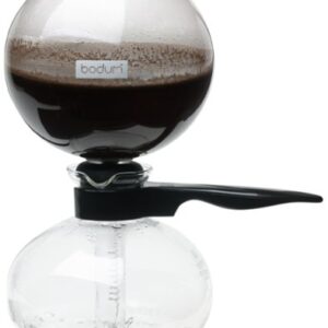 Bodum 34 oz Pebo Vacuum Coffee Maker, High Heat Borosilicate Glass, Black