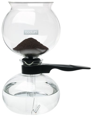 Bodum 34 oz Pebo Vacuum Coffee Maker, High Heat Borosilicate Glass, Black