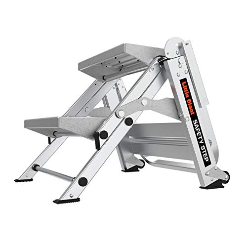 Little Giant Ladders, Safety Step, 2-Step, 2 foot, Step Stool, Aluminum, Type 1A, 300 lbs weight rating, (10210BA), Gray