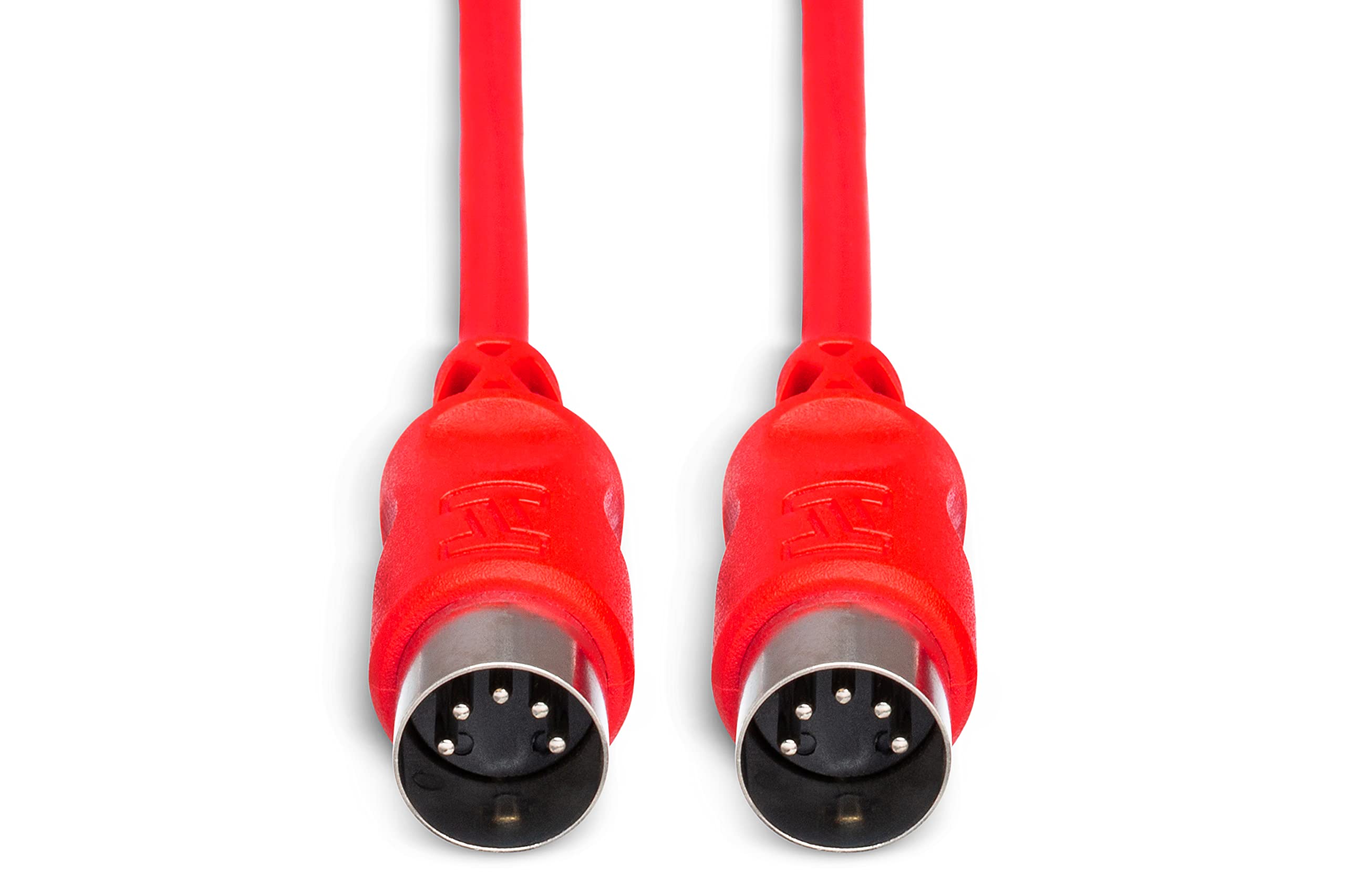 Hosa MID-310RD 5-pin DIN to 5-pin DIN Red MIDI Cable, 10 feet