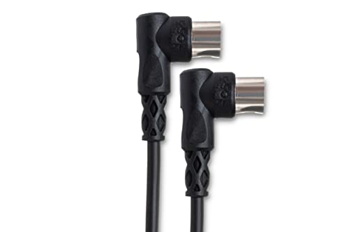 Hosa MID-305RR Right-angle MIDI Cable, Right-angle 5-pin DIN to Same, 5 ft