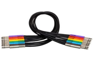 hosa tts-890 balanced patch cables, tt trs to same, 3 ft