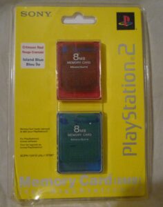 playstation 2 memory card 8mb 2pk red/blue