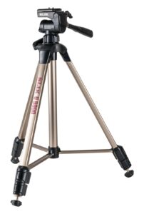 slik u9000 tripod with 3-way fluid-effect head and built-in bubble level,silver