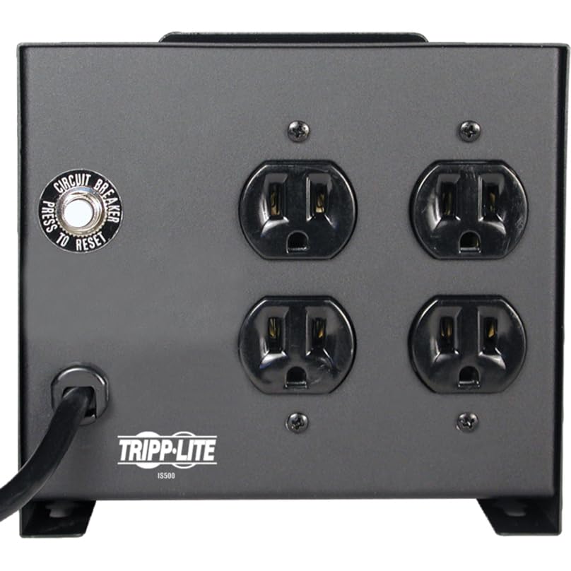 Tripp Lite IS500 Isolation Transformer 500W Surge 120V 4 Outlet 6 feet Cord TAA GSA