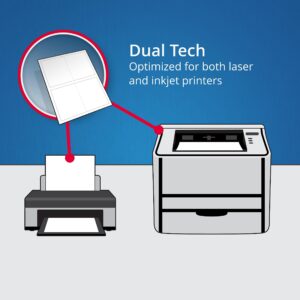 Printable Rotary Cards with Sure Feed Technology, 2-1/6" x 4", White, 400 Blank Cards for Laser or Inkjet Printers (05385)