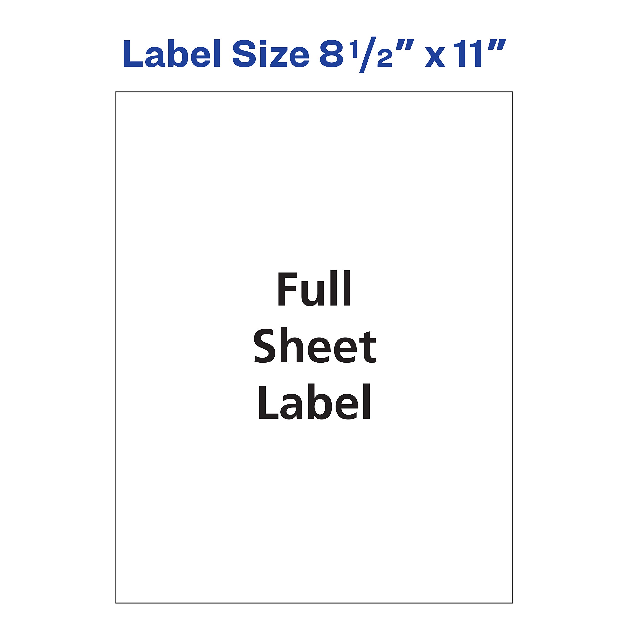 Avery Full Sheet Printable Shipping Labels, 8.5" x 11", Matte Clear, 25 Blank Mailing Labels (8665)