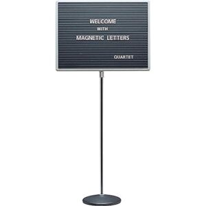 quartet 7920m quartet adjustable single-pedestal magnetic letter board, 20 x 16, blk/gy frame,black