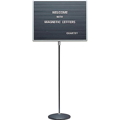 Quartet 7920M Quartet Adjustable Single-Pedestal Magnetic Letter Board, 20 x 16, BLK/GY Frame,Black