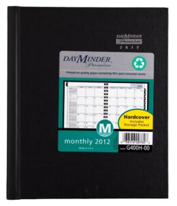 dayminder première recycled monthly planner, 6 x 9-inches, black, 2012 (g400h-00)