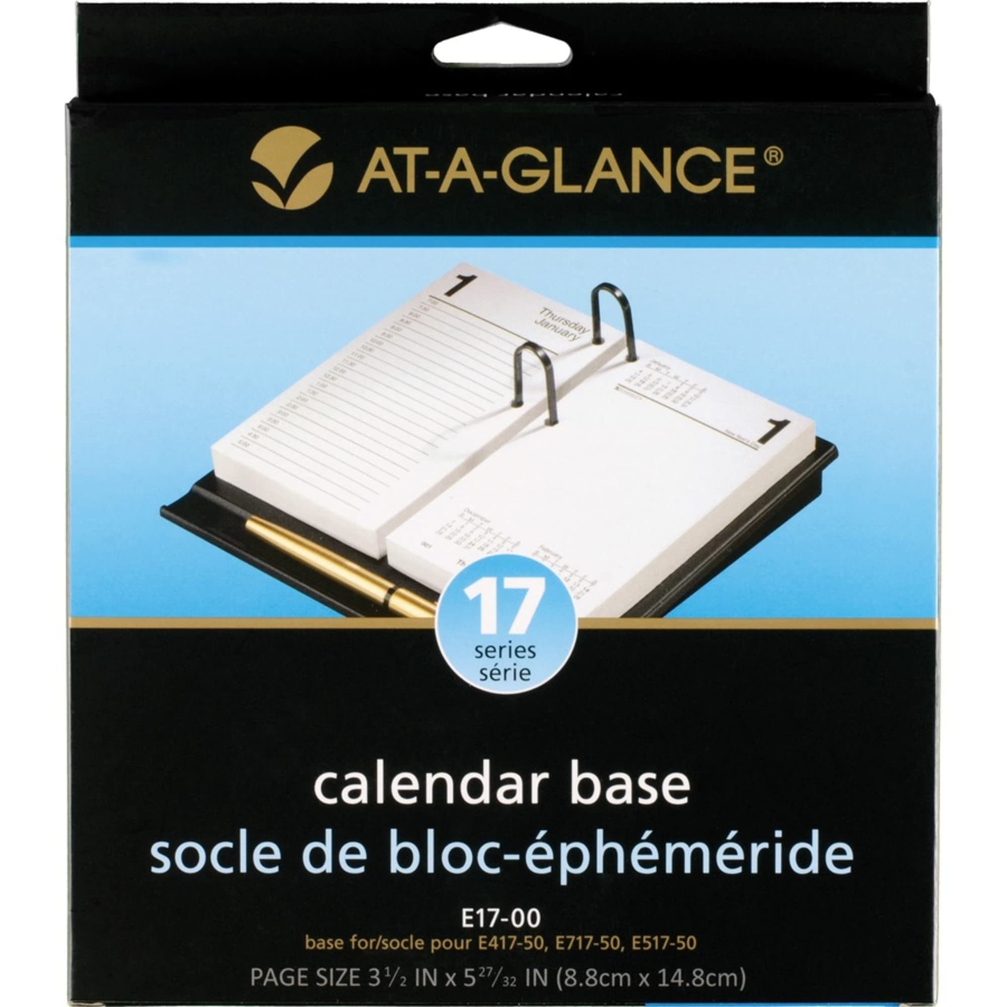 AT-A-GLANCE Loose-leaf Desk Calendar Base for 3.5 x 6 Inch Page Size, Black (E17-00)