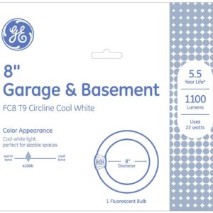 GE Garage and Basement Circline Cool White Bulbs, 8.25 Inch Diameter, FC8 T9 Light Bulbs (1 Pack)