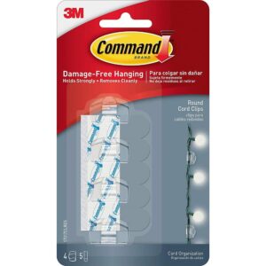 Command 17017 Cord Clips, 4 Clips 5 Strips