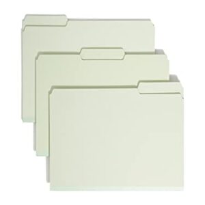 Smead Pressboard File Folder, 1/3-Cut Tab, 2" Expansion, Letter Size, Gray/Green, 25 per Box (13234)