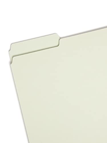 Smead Pressboard File Folder, 1/3-Cut Tab, 2" Expansion, Letter Size, Gray/Green, 25 per Box (13234)