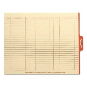 Smead End Tab Out Guides with Printed Form, 1/5-Cut Tab Center Position, Letter Size, Manila, 100 per Box (61910)