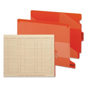 Smead End Tab Out Guides with Printed Form, 1/5-Cut Tab Center Position, Letter Size, Manila, 100 per Box (61910)