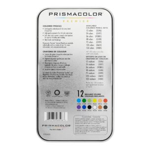 Prismacolor Premier Colored Pencils, Soft Core, Adult Coloring, 12 Pack