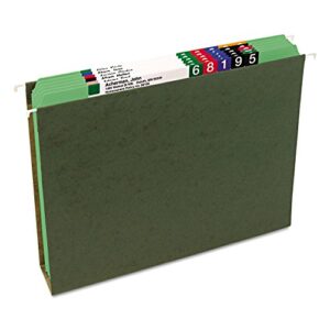 Smead File Folder, Reinforced Straight-Cut Tab, Letter Size, Green, 100 per Box (12110)