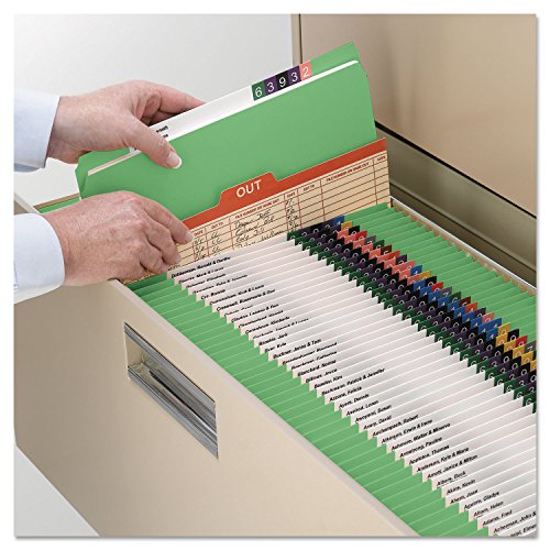 Smead File Folder, Reinforced Straight-Cut Tab, Letter Size, Green, 100 per Box (12110)