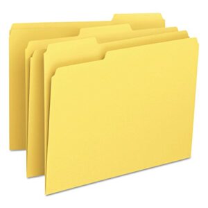 Smead Colored File Folder, 1/3-Cut Tab, Letter Size, Yellow, 100 per Box (12943)