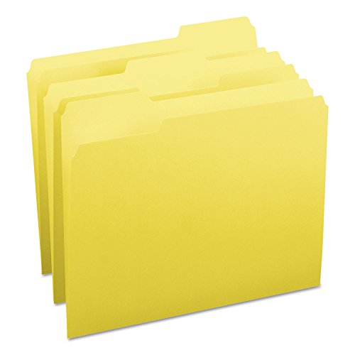 Smead Colored File Folder, 1/3-Cut Tab, Letter Size, Yellow, 100 per Box (12943)