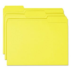 Smead Colored File Folder, 1/3-Cut Tab, Letter Size, Yellow, 100 per Box (12943)