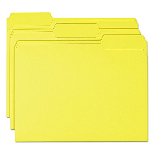 Smead Colored File Folder, 1/3-Cut Tab, Letter Size, Yellow, 100 per Box (12943)