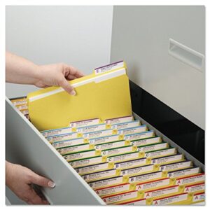 Smead Colored File Folder, 1/3-Cut Tab, Letter Size, Yellow, 100 per Box (12943)