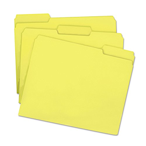 Smead Colored File Folder, 1/3-Cut Tab, Letter Size, Yellow, 100 per Box (12943)