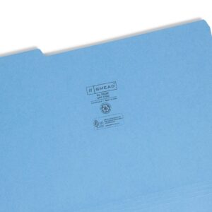 Smead Colored File Folder, 1/3-Cut Tab, Legal Size, Blue, 100 per Box (17043)