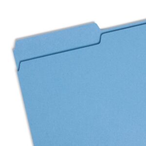 Smead Colored File Folder, 1/3-Cut Tab, Legal Size, Blue, 100 per Box (17043)