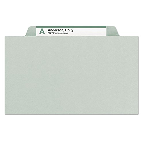 Smead Pressboard File Folder, 1/3-Cut Tab, 2" Expansion, Legal Size, Gray/Green, 25 per Box (18234)