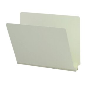 Smead End Tab Pressboard File Folder, Straight-Cut Tab, 2" Expansion, Letter Size, Gray/Green, 25 per Box (26210)